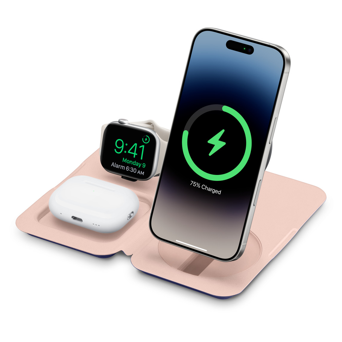 Cargador inalámbrico plegable 3 en 1 de Nimble