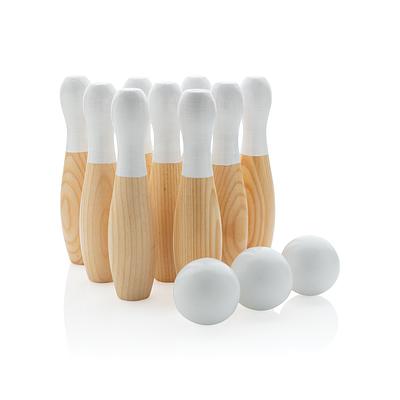 Juego de bolos de madera