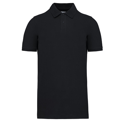 Polo Negro Piqué Hombre