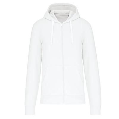Sudadera blanca capucha y cremallera